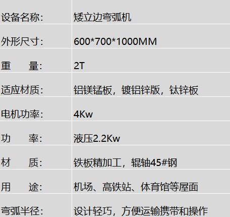 矮立邊彎弧機(jī)